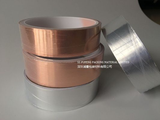 kopen 0.01mm de Vlotte Band van de Koperfolie met Geleidende Zelfklevende EMI Shielding online vervaardiging