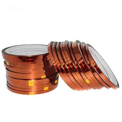 19N/25mm Treksterkte Kapton Polyimide Tape 0,05mm Silicone Kleefstof Amber kleur